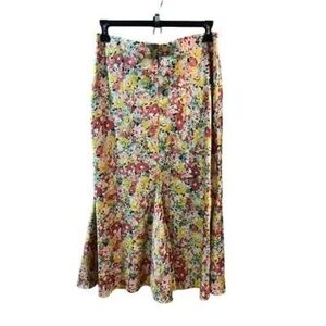 J. Crew Women's Floral Flare Long Skirt Multicolor Size L Casual